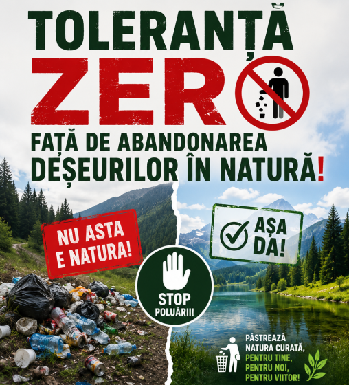 Toleranță zero față de abandonarea deșeurilor în natură!